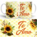 C06-CANECA (GIRASSOL)"TE AMO"325ml (1un)