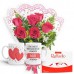 MB53-Mini Buquê com 6 Rosas Vermelhas+1Caneca Exclusiva Melhor Mãe+Rafaello 9un