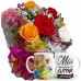 MB44-Mini Buque com 6 Rosas e Astromélias Coloridas+1Caneca MÃE como e grande...