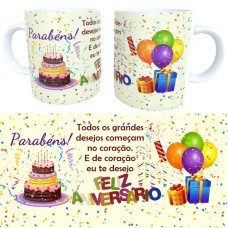 C16-Caneca Feliz Aniversário(eu ou nós) 325ml (1un)