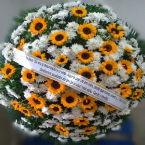 Coroa de Flores Monsenhor com Girassóis Salpicados(Tam: 1,20)