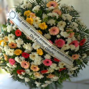 Coroa de Flores Monsenhor com Gérberas (Tam: 1,20)