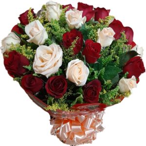 Buquê com 12 Rosas Vermelhas e Chá
