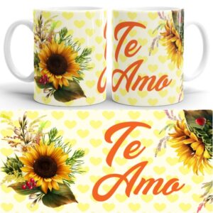 Caneca Girassol "Te Amo"