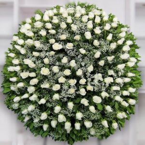 Coroa de Flores com Rosas Brancas (Tam:1,70)