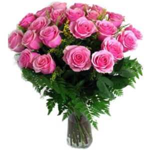 Arranjo no Vaso G com 24 Rosas Pink